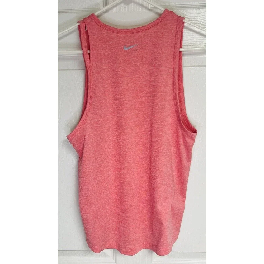 Nike Tank S Women Coral Pink Dri Fit Swoosh Athletic Sleeveless Shirt Casual
